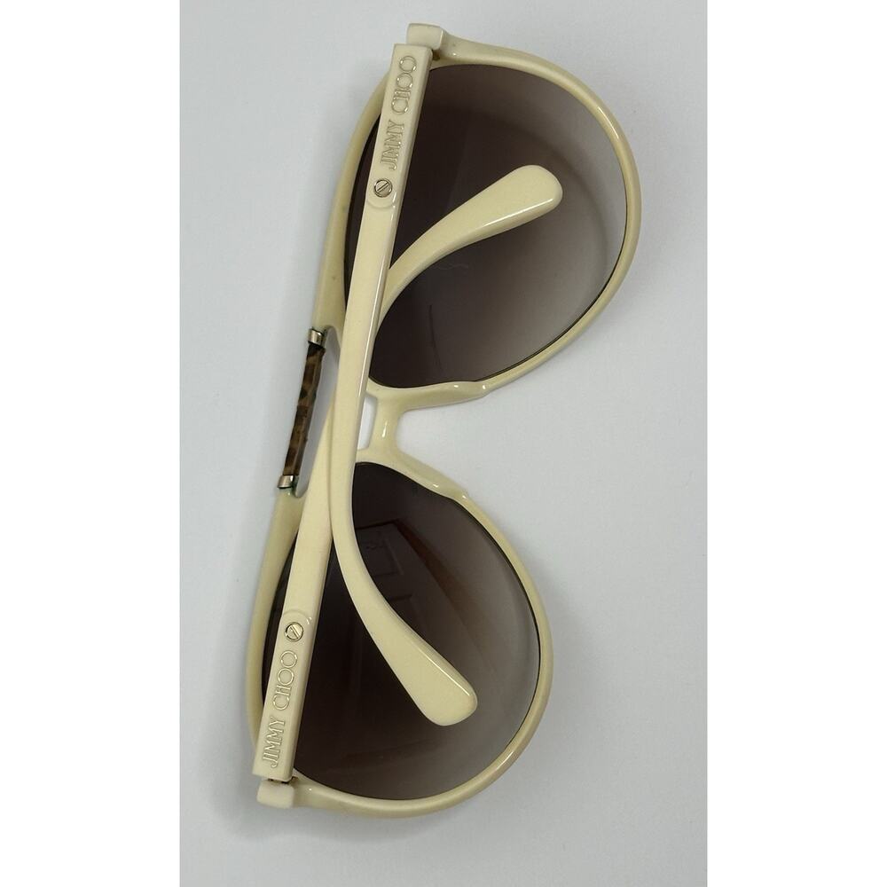 Jimmy Choo Italy Sunglasses Aster/S Beige Large Aviator Pilot Size 65mm Frame - Picture 3 of 6